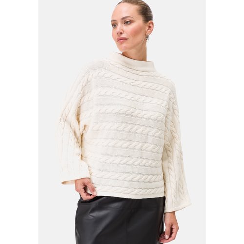 Pull en tricot avec manches trompette bright cream melange Zero La Redoute