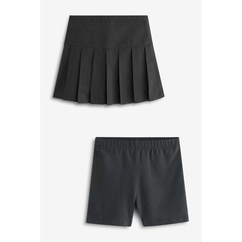 Ensemble short cycliste et jupe plissee gris Next La Redoute