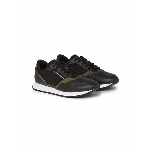 Evo runner leather trainers black Tommy Hilfiger La Redoute