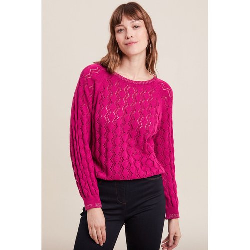 Pull manches longues ajoure rose fushia Breal La Redoute