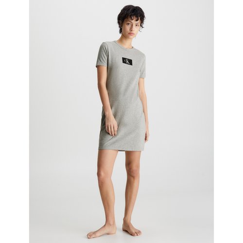 Logo print cotton nightshirt with short sleeves grey Calvin Klein Underwear La Redoute