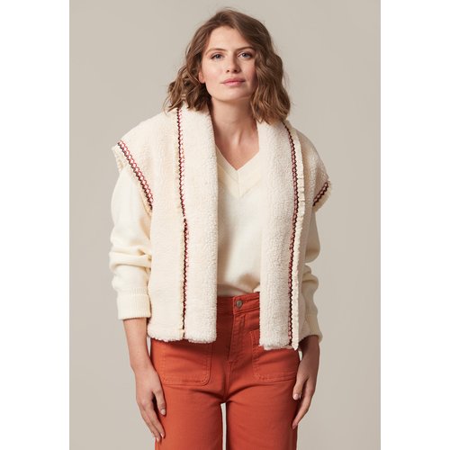 Veste sans manches en sherpa pour femme tinuit beige Deeluxe La Redoute