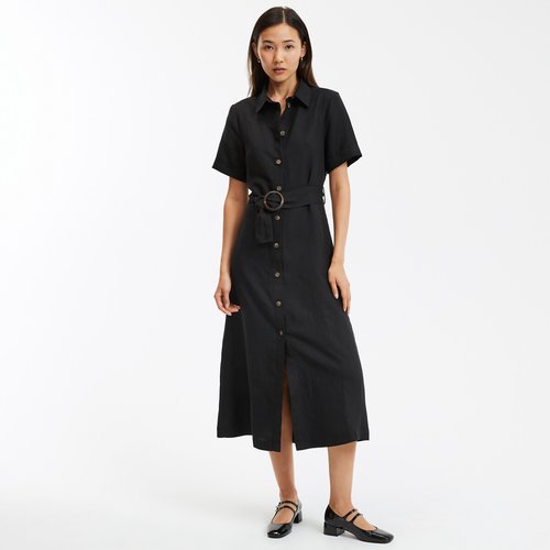 Robe chemise melange lyocell lin signature ophelie La Redoute Collections La Redoute