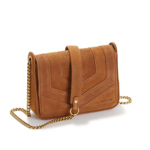 Sac a rabat en cuir lisse et cuir suede capri Nat Nin La Redoute