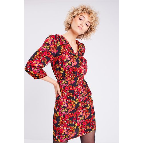 Robe droite manches 3 4 noir Cache Cache La Redoute