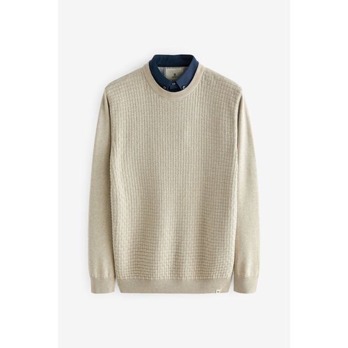 Pull faux col chemise homme outlet