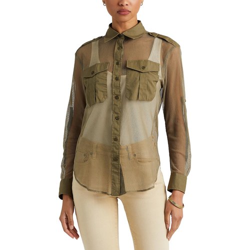 Chemise transparente manches longues vert Lauren Ralph Lauren La Redoute