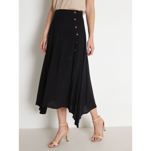 Jupe elastiquee en crepe noir Daxon La Redoute