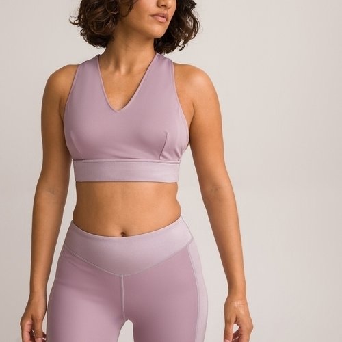 Brassiere de sport maintien leger rose La Redoute Collections La Redoute