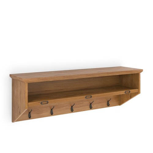 Lindley pine coat rack with shelf dark wood So home La Redoute