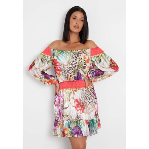 Guess mini robe imprime floral rouge floral Guess La Redoute