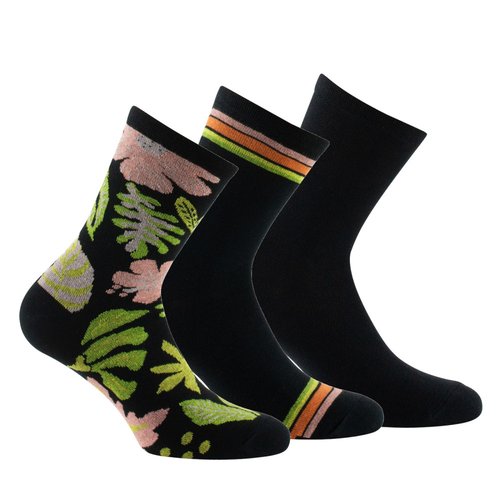 Lot de 3 paires de mi chaussettes motif floral Kindy La Redoute