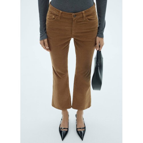 Pantalon sienna flare crop velours cotele marron moyen Mango La Redoute