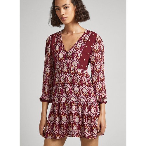 Robe courte imprimee imprime rouge Pepe Jeans La Redoute