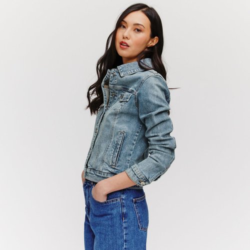 Veste en jean blanc Promod La Redoute