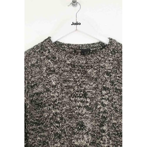 Pull Col Dentelle Maje - Taille 1 (36/38) - Noir - Occasion Très Bon État
