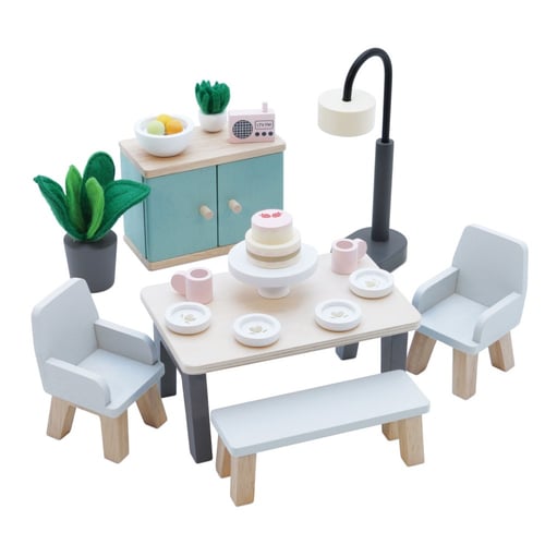 Craft Supply Table de pique-nique miniature en bois pour maison de poupée, 10,7 cm de long, marron