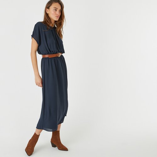 Robe longue evasee taille elastiquee smockee La Redoute Collections La Redoute