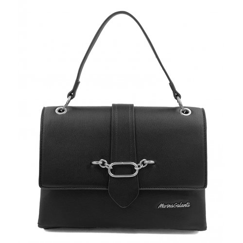 Sac a main anse courte a rabat noir Bleu Cerise La Redoute