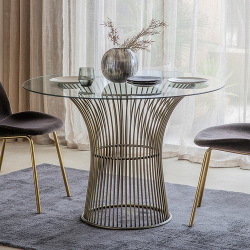 Zeplin Luxe Glass Dining Table Seats 4