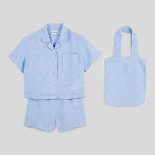 Pyjama fille en lin fil a fil