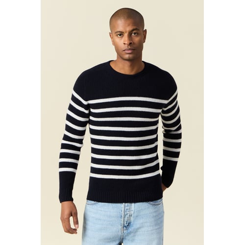 Pull Talbots Bleu Marine/ivoire En Coton/acrylique Taille XL - Neuf Avec étiquettes