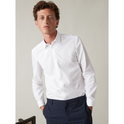 Chemise slim fit popeline unie easy care blanc Cyrillus La Redoute