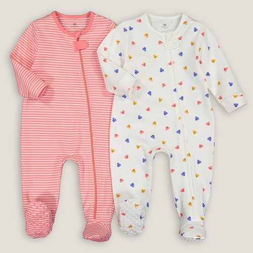 Confezione da 2 pigiama tutina con cerniera rosa ecru La Redoute Collections La Redoute