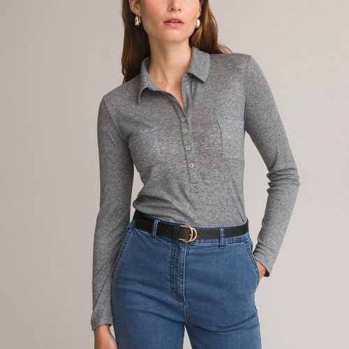 Polo shirt made in france charcoal grey marl Anne Weyburn La Redoute