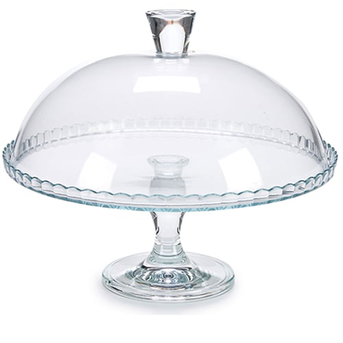 Plat Présentoir à Pâtisserie En Verre Avec Cloche - Support Gâteau Transparent Élégant