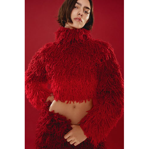 Pull épais Rouge Eastside Westside Taille M - Col V, Grosse Maille, Très Bon état Occasion