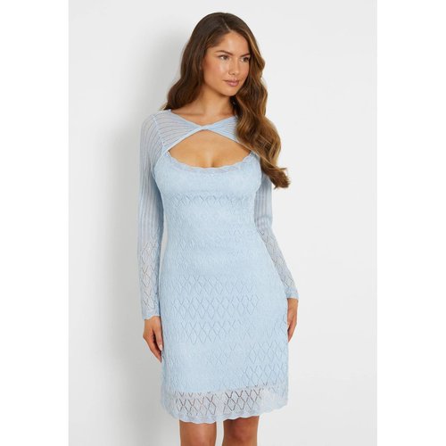 Guess mini robe pull ajustee et evasee bleu ciel Guess La Redoute