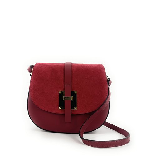 Mini sac besace en cuir lisse et nubuck MODELE H