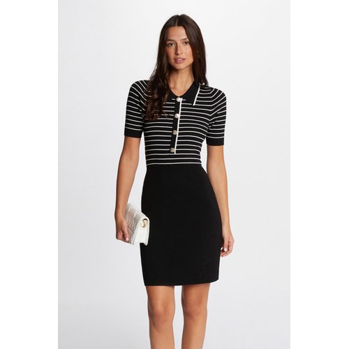 Robe tricot courte rayee noir Morgan La Redoute