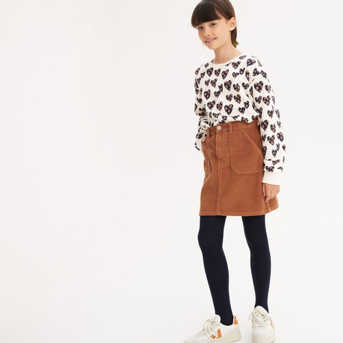 Jupe droite en velours La Redoute Collections marron La Redoute