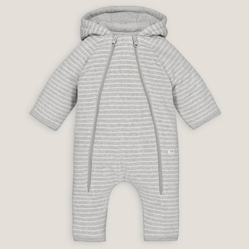 Combipilote a capuche en velours La Redoute Collections raye La Redoute
