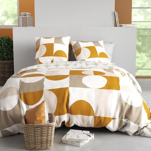 Parure housse de couette coton imprimée 2 taies 240x220 cm Zania | Maisons du Monde