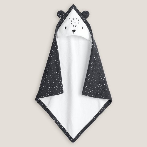 Cape de bain bebe gaze de coton gris anthracite La Redoute Collections La Redoute