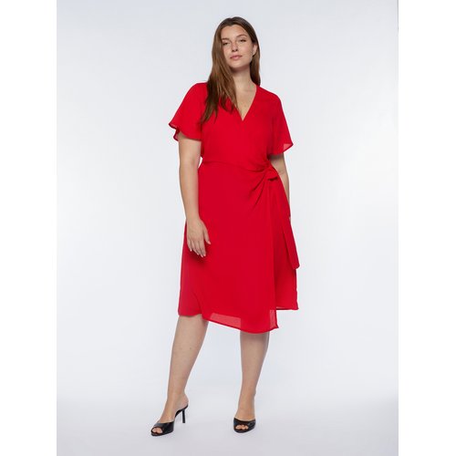 Robe portefeuille en tissu leger rouge un incontournable pour l ete rouge Fiorella Rubino La Redoute