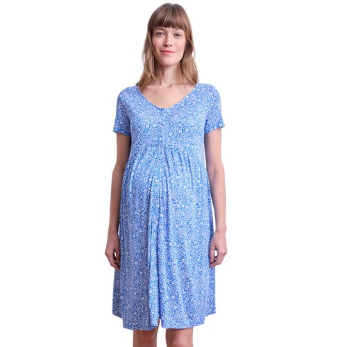 Robe fluide evolutive grossesse et d allaitement bleu roi Vertbaudet La Redoute