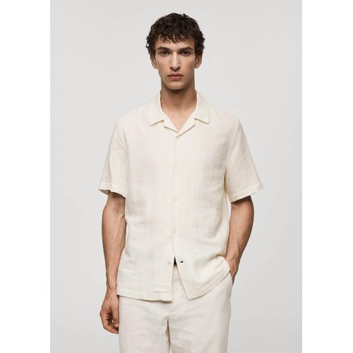 Chemise regular fit coton seersucker blanc casse Mango Man La Redoute