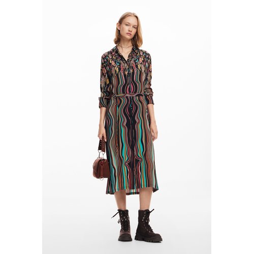 Robe chemise midi multicolore Desigual La Redoute