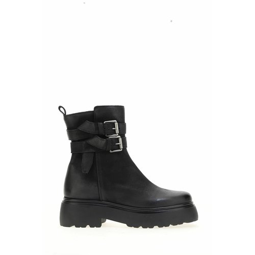 Leather biker ankle boots black Mjus La Redoute