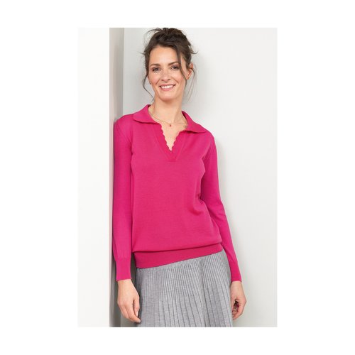 Pull col polo francais b.solfin fabrique en france 100 laine fine merinos B. Solfin La Redoute