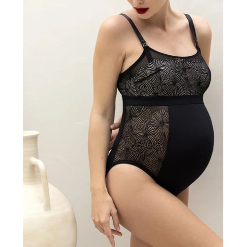 Gilet Haut Dentelle Allaitement Noir - Neuf Avec étiquette, Double Couche