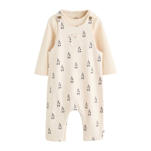 Ensemble Salopette 3 Pièces Bébé Fille été - Citron, Floral, 100% Coton