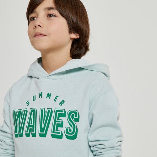 Sweat a capuche en molleton La Redoute Collections bleu clair La Redoute