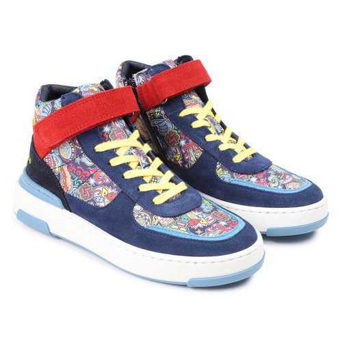 Baskets cuir scratch et lacets indigo blue Marc Jacobs La Redoute