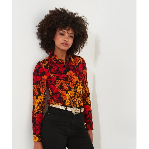 Chemisier effet froisse floral automnal noir Joe Browns La Redoute