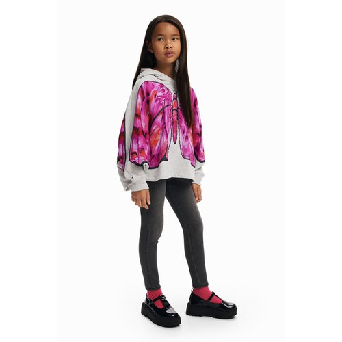 Sweat a capuche papillon gris Desigual La Redoute